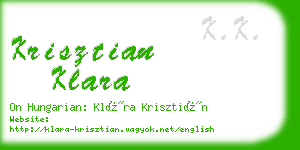 krisztian klara business card